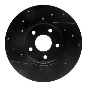 Ford C-MAX Brake Rotor (1) - Front Right - R1 Concepts - Drilled & Slotted - Black - `12-`18
